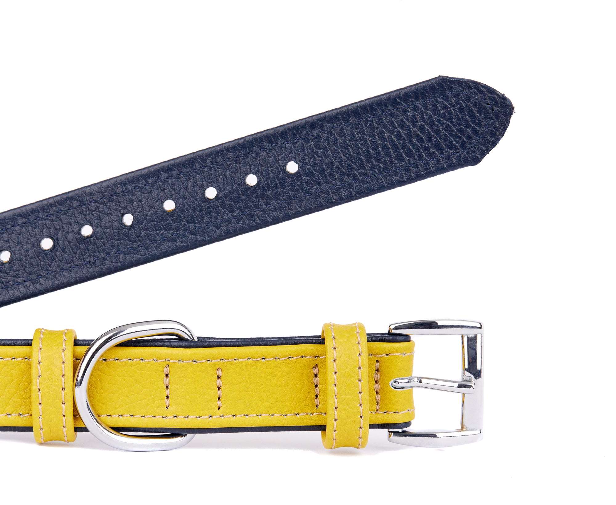 Geniune Leather Mustard Dog Collar