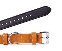 Soft Leather Mustard Dog Collar