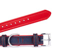 Navy Blue Red Dog Collar