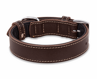 Soft Leather Brown Dog Collar