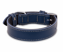 Blue Geniune Soft Leather Dog Collar