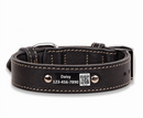 Leather black dog collar