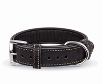 Soft Leather Black Dog Collar