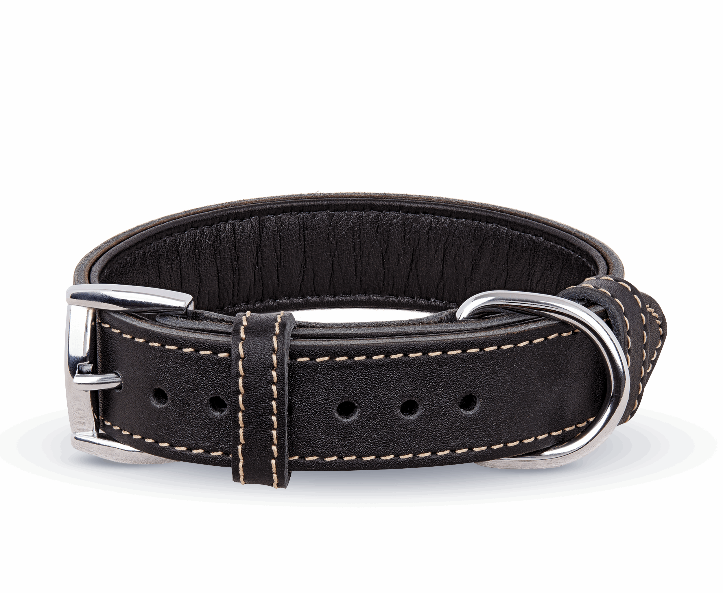 Soft Geniune Leather Handmade Black Dog Collar