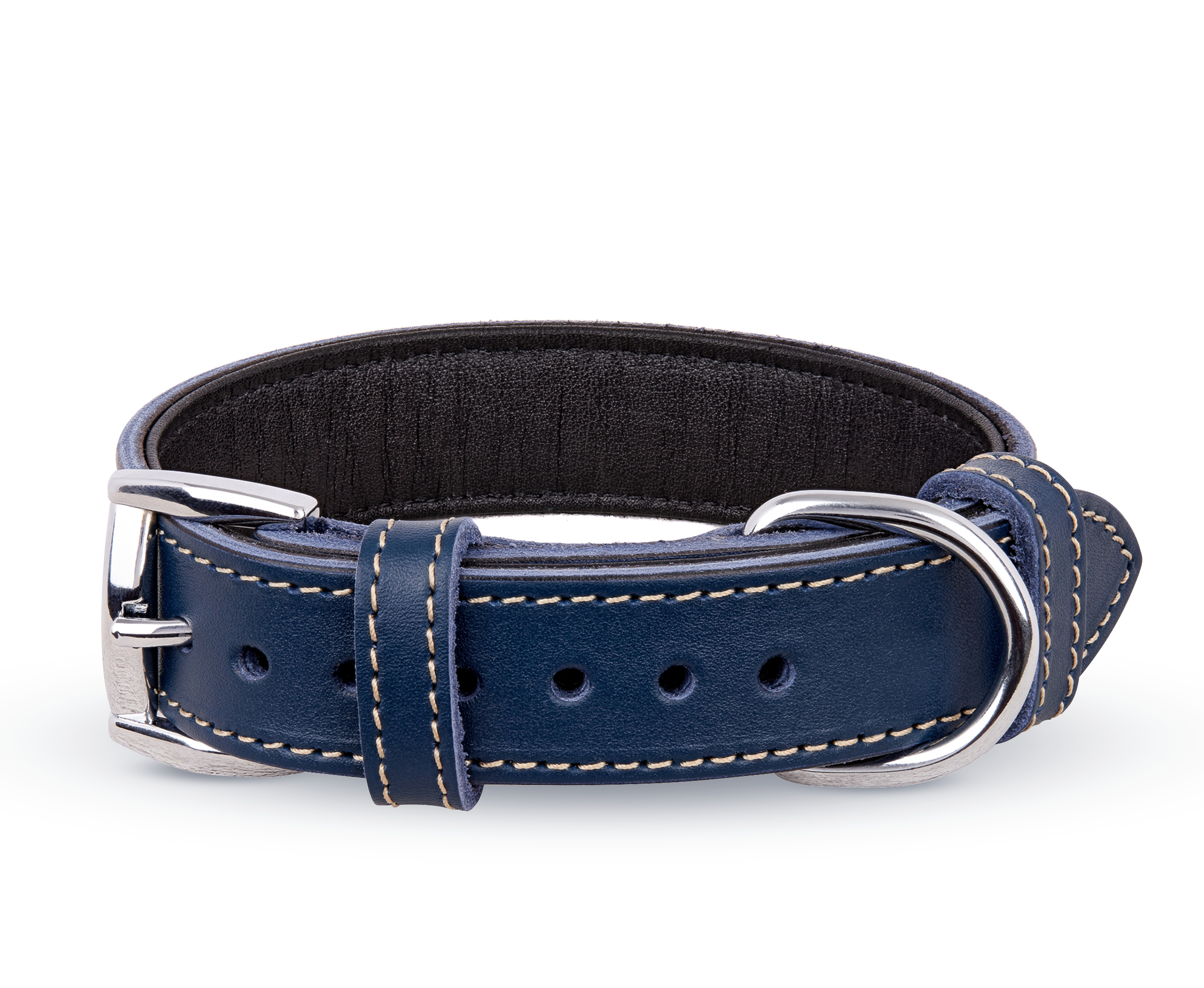 Soft Geniune Leather Handmade Black Dog Collar