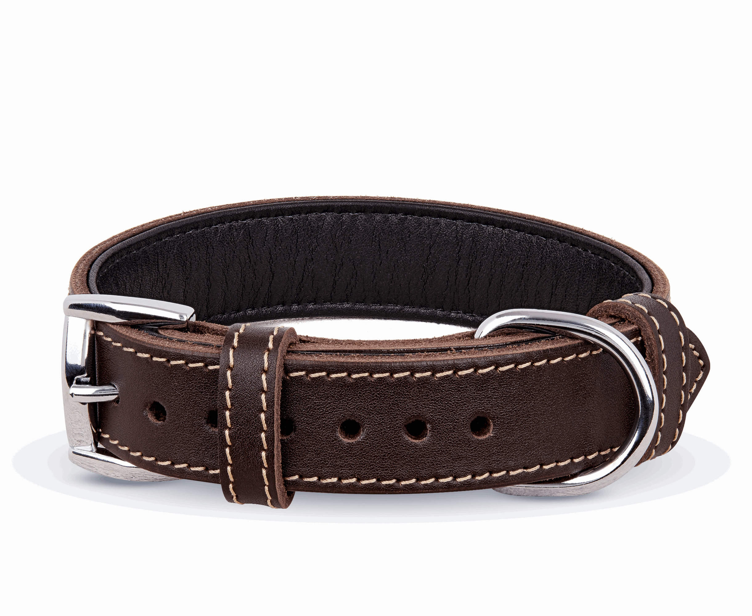 Personalized Soft Geniune Leather Handmade Brown Dog Collar