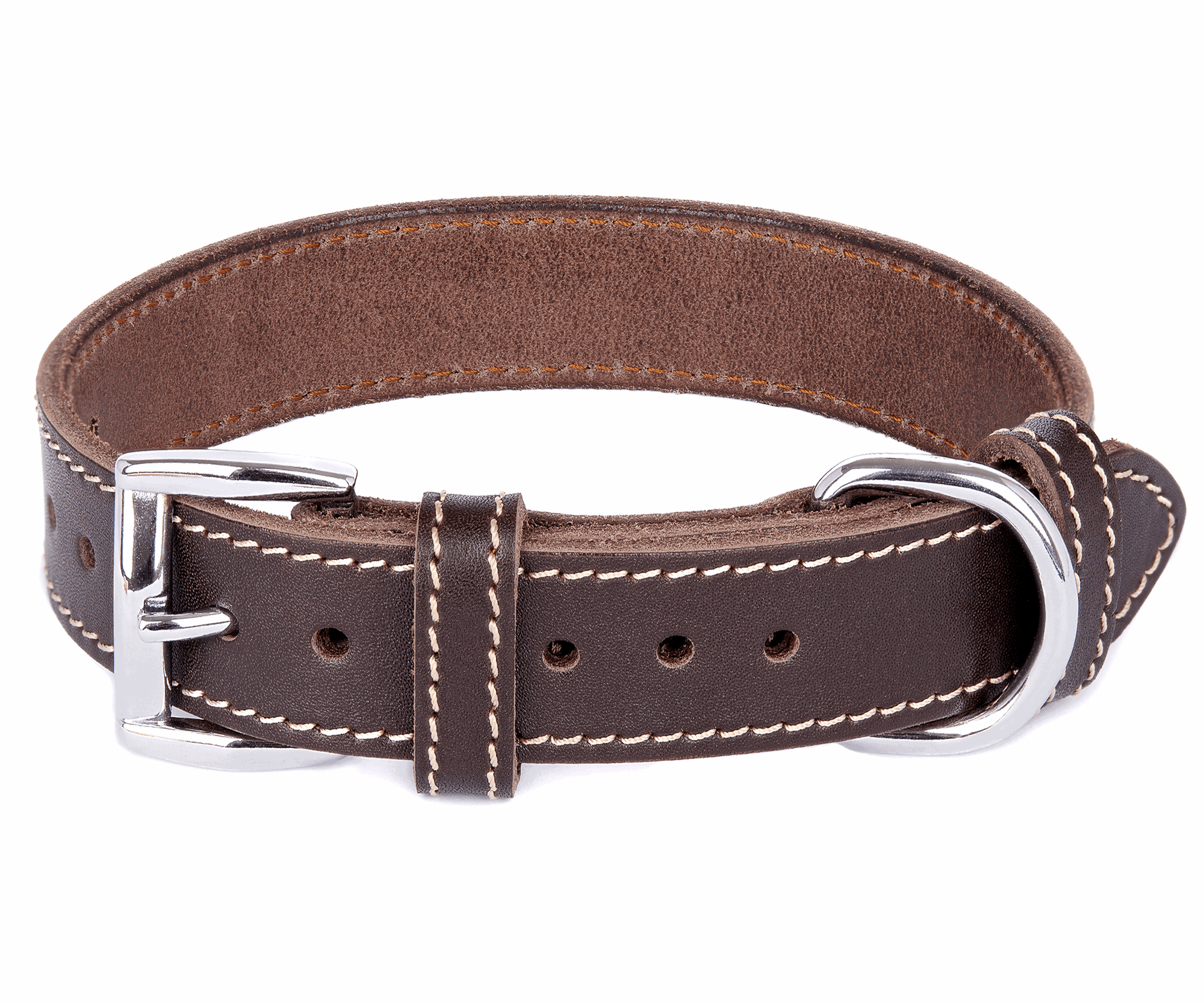 Genuine Leather Handmade Brown Dog Collar