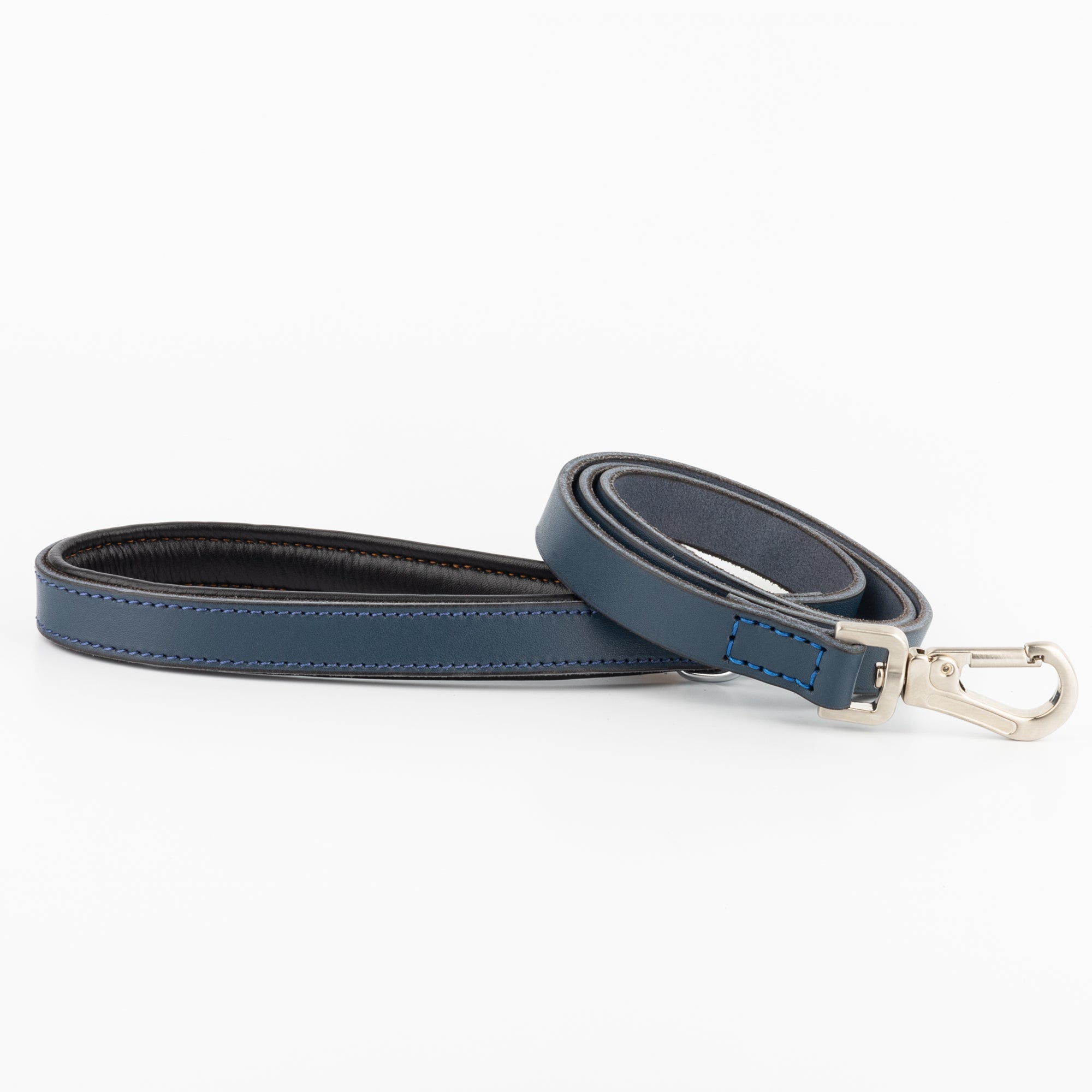 Genuine Leather Training Dog Leash | Heavy Duty Blue Dog Leash