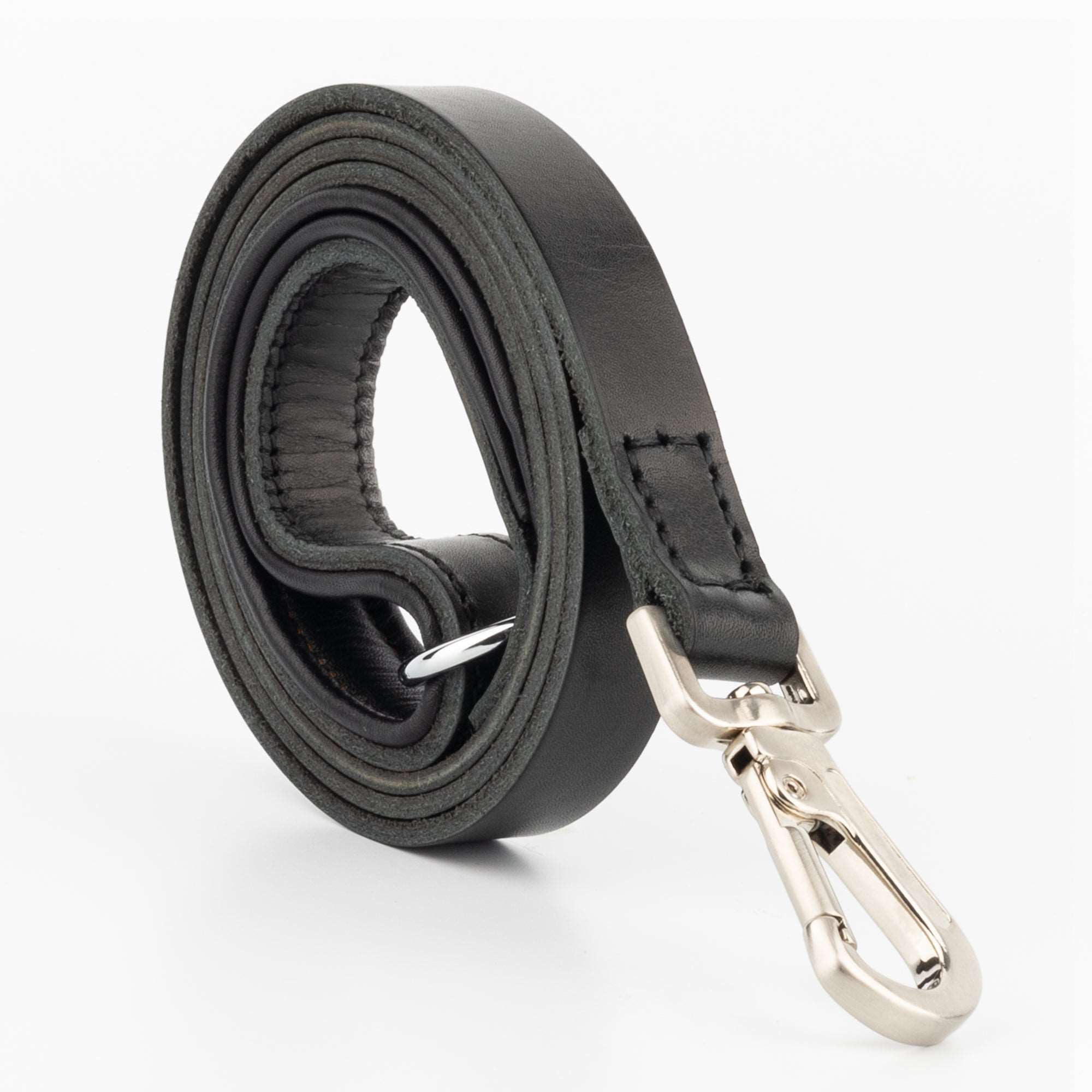 Genuine Leather Training Dog Leash | Heavy Duty Black Dog Leash