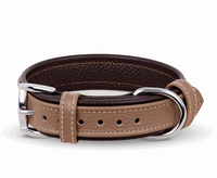 Milk Coffee Leather Dog Collar