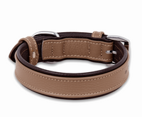 Milk Coffee Leather Dog Collar