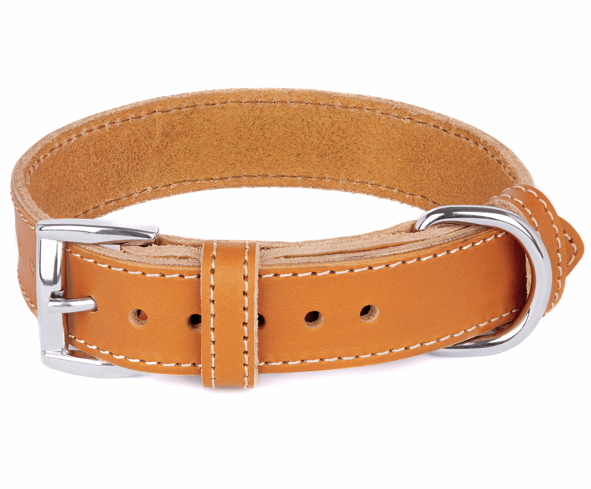 Genuine Leather Handmade Mustard Dog Collar