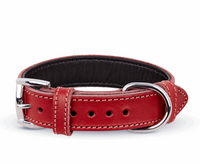 Soft Geniune Leather Handmade Red Dog Collar